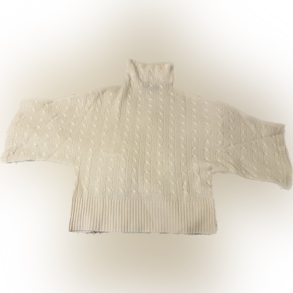 Ralph Lauren Black Label Sweaters - RALPH LAUREN Black Label 100% Cashmere Cable Knit Cream Turtle Neck Sweater L